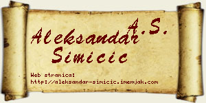 Aleksandar Simičić vizit kartica